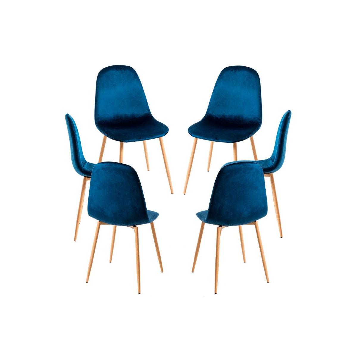 Regalos Miguel - Packs Sillas Comedor - Pack 6 Sillas Teok Terciopelo - Gris oscuro