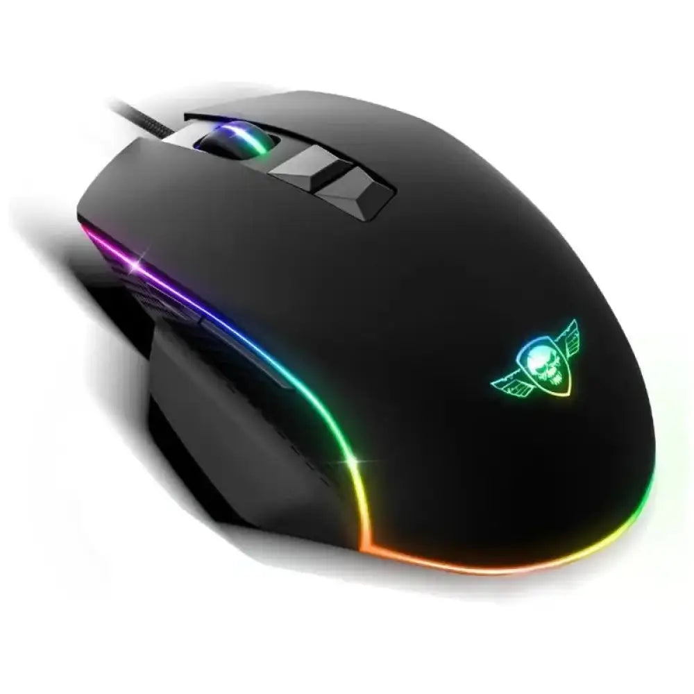 Spirit of Gamer - Ratón óptico gaming PRO M1 8000 dpi con 7 botones programables y retroiluminación rgb negro