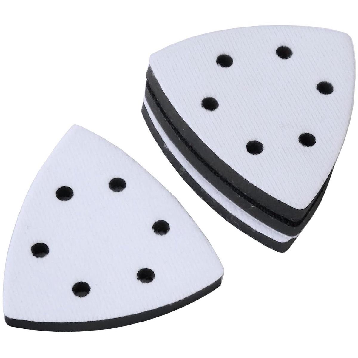Coussinets d'interface flexibles 4 pièces avec velcro, 90 mm, 6 trous triangulaires, coussinets éponge annulaires adaptés aux ponceuses, résistants aux chocs et réducteurs de bruit.