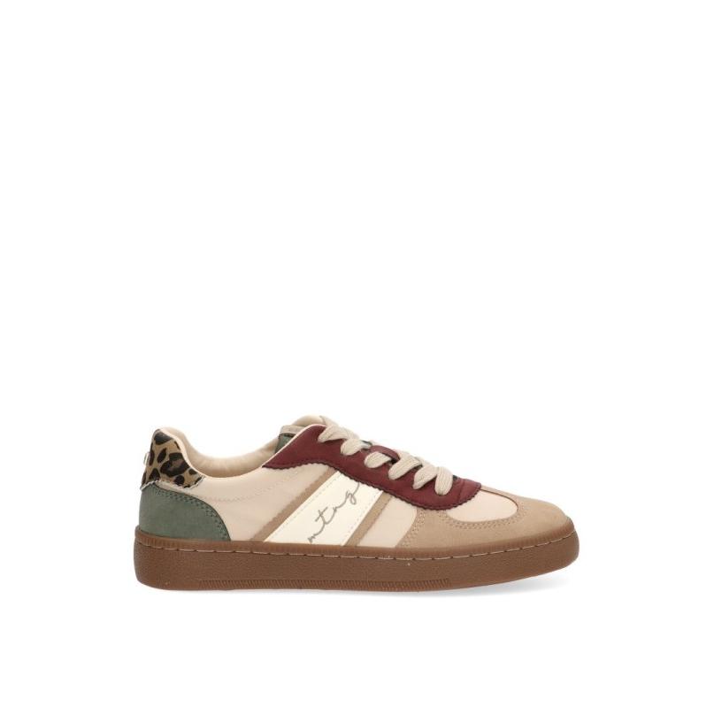 Zapatillas Casual Mustang - Mujer - Suela Plana - Modelo 60860 - Color Beige