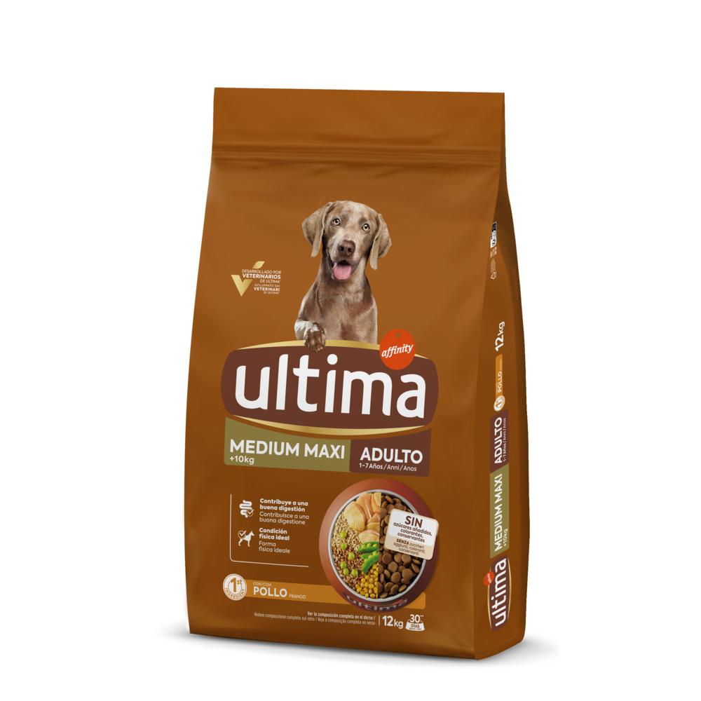Ultima – Pienso para perros adultos Ultima Medium/Maxi pollo. 12 Kg