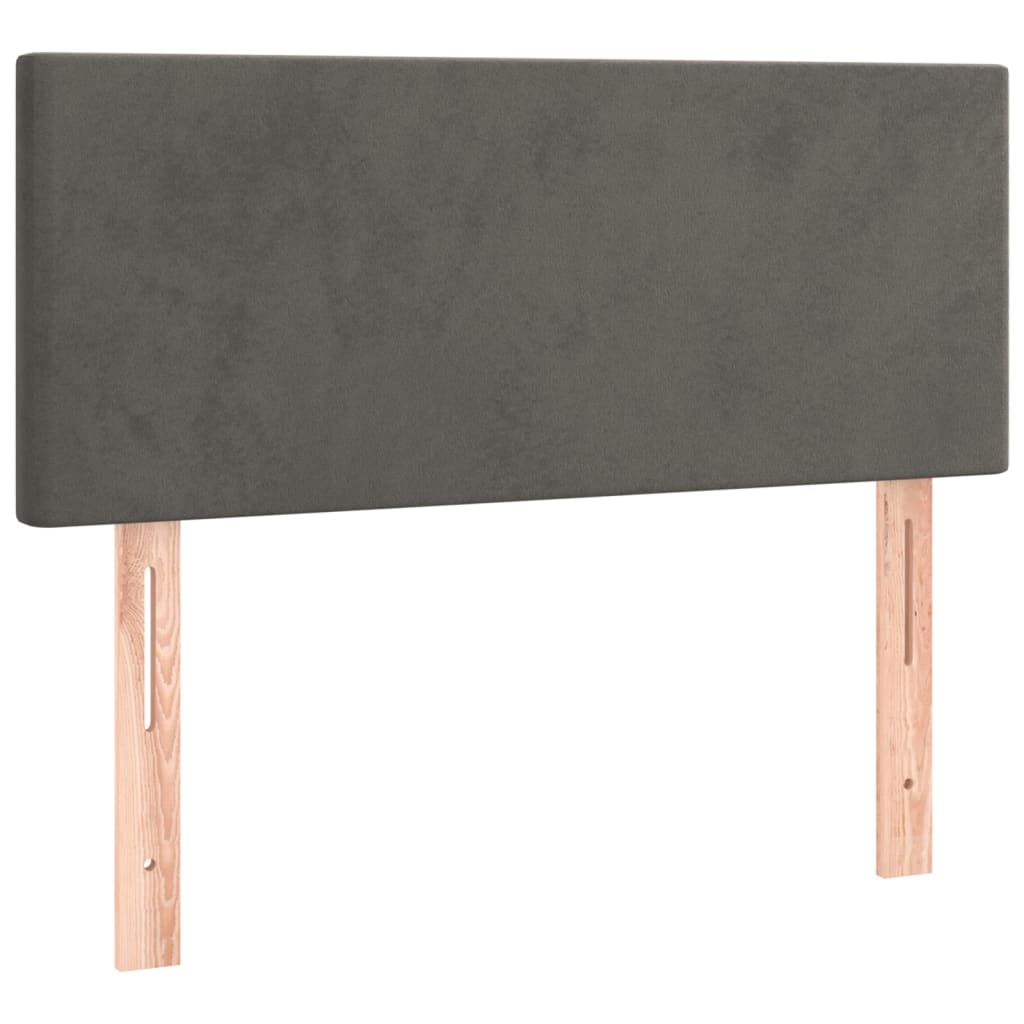 vidaXL Cabecero con LED de terciopelo gris oscuro 90x5x78/88 cm