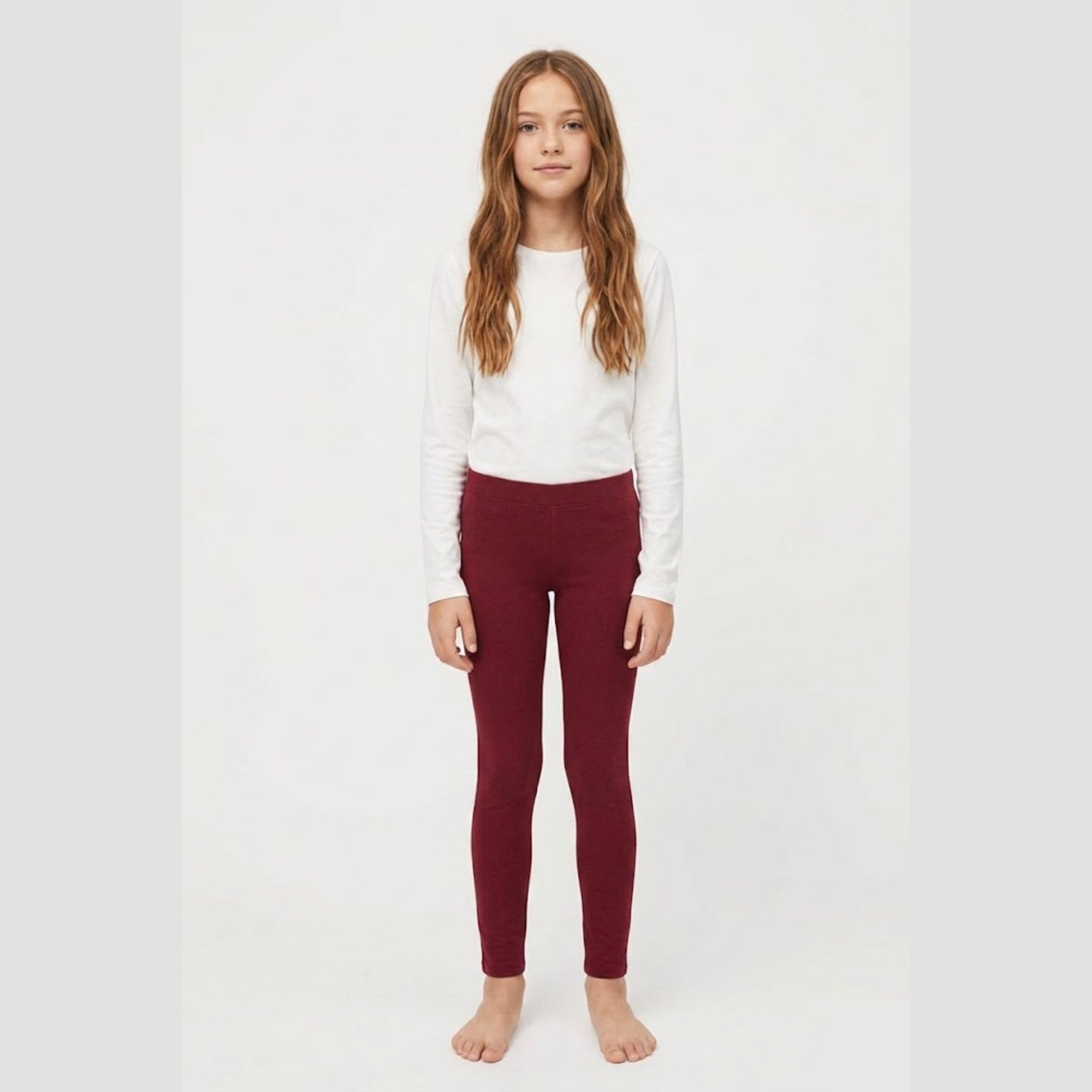 Ysabel Mora - Leggings básicos de niña granate