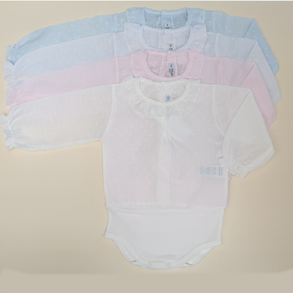 Body camisa plumeti manga larga calamaro