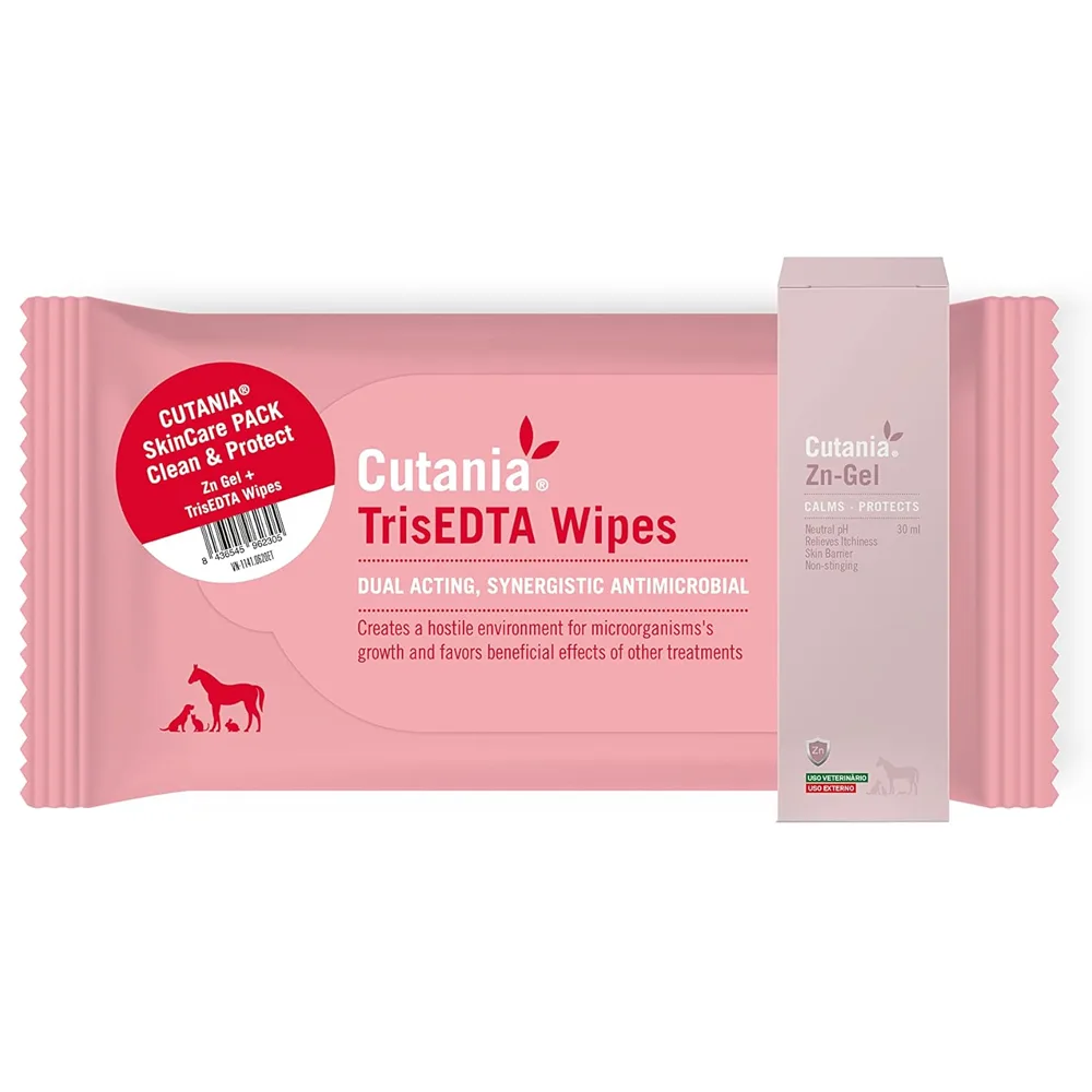 PACK CUTANIA TrisEDTA Wipes + Zn Gel toallitas y gel dermatológico VETNOVA