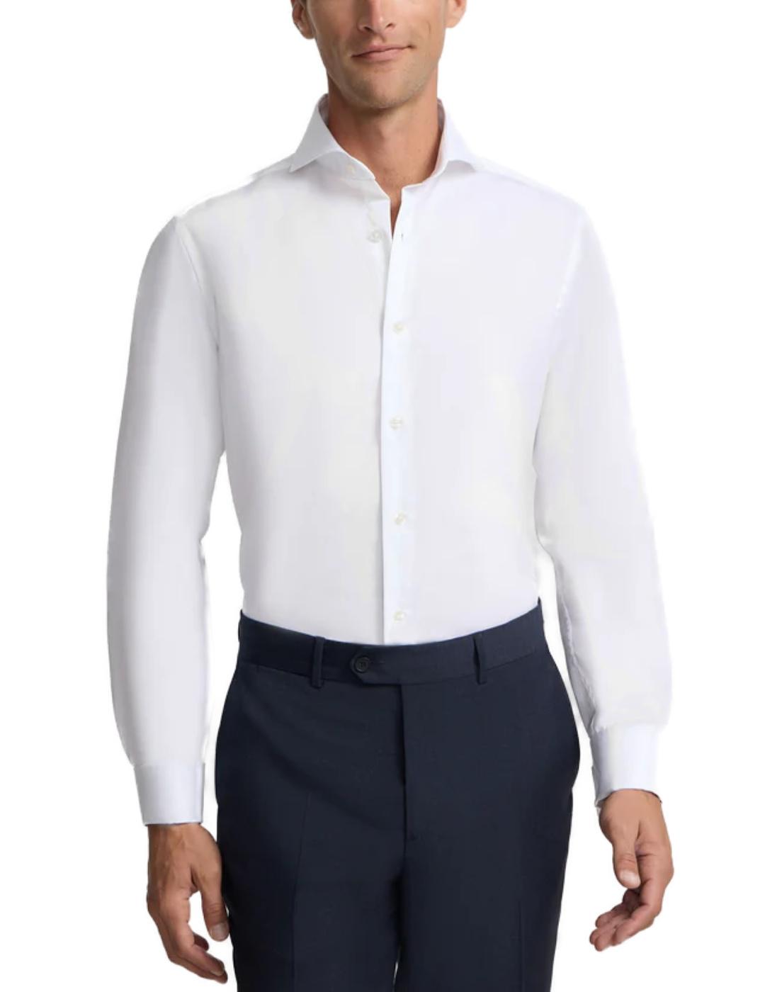 Camisa Silbon vestir puño doble blanca para hombre