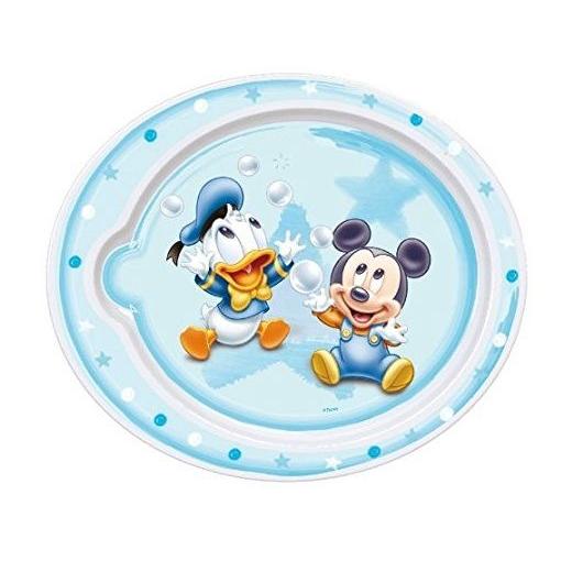 Colorbaby Plato Ovalado Apto para Microondas Mickey y Donald 20,2 X 13,2 X 2,2 Cm - Práctico y Divertido