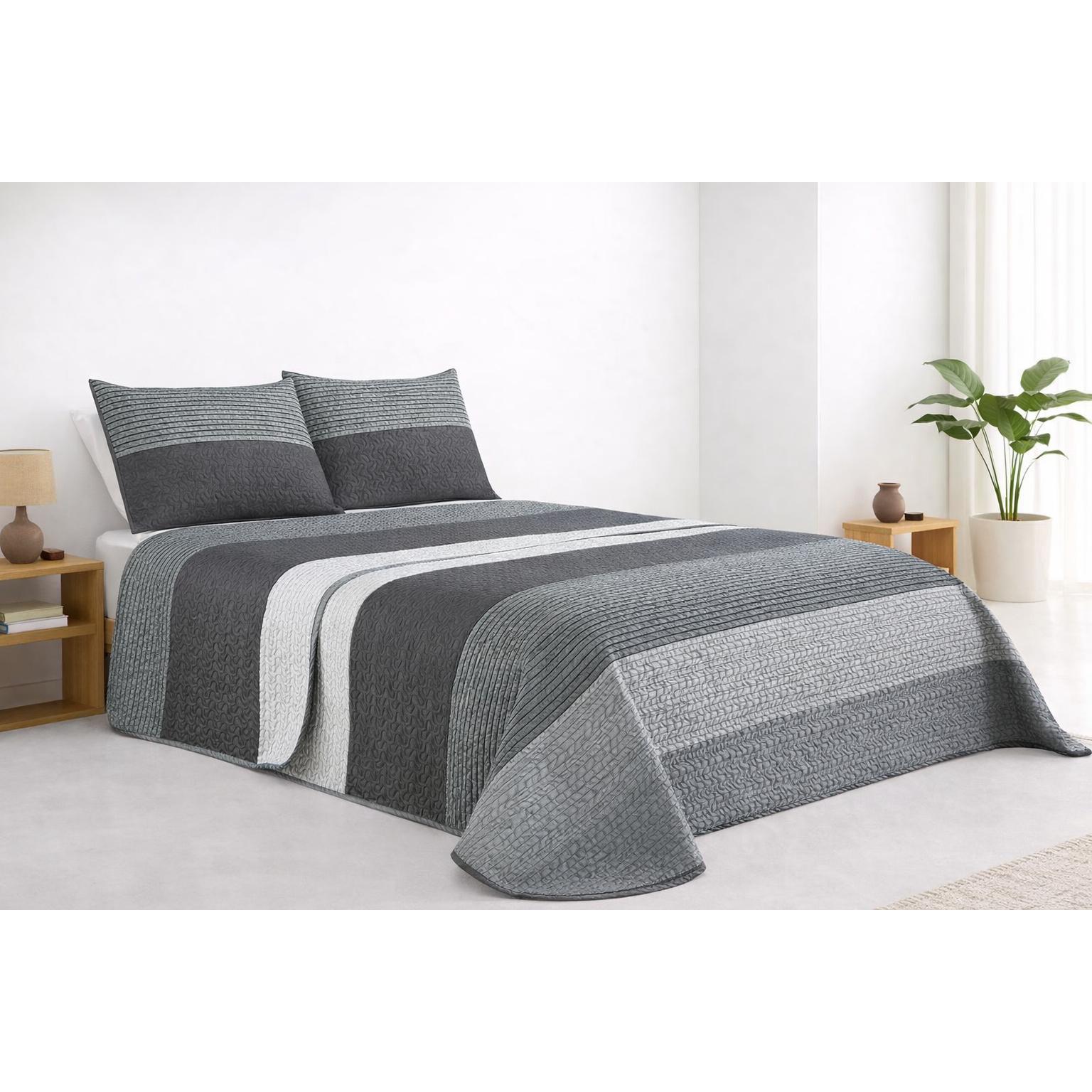 Colcha Bouti Estampado para Verano y Entretiempo, Colcha para Cama 100% Poliester, Colcha Cubre Cama para Cama 90/105/135/150/180cm, Suave, Blanco con Funda de Cojin 45x70cm. ✅ Entrega en 48-72h