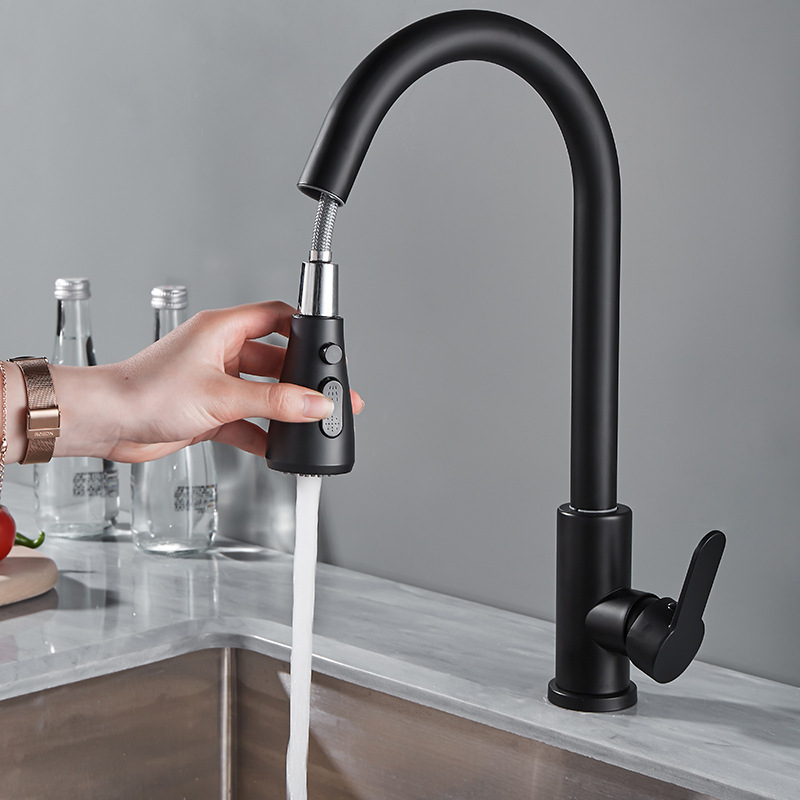 Grifo De Cocina De Acero Inoxidable 304 Con Mangue Pull out 360 Grados Tope Único Roce De Cera Grifo De Piscina Con Cabezal De Rociador