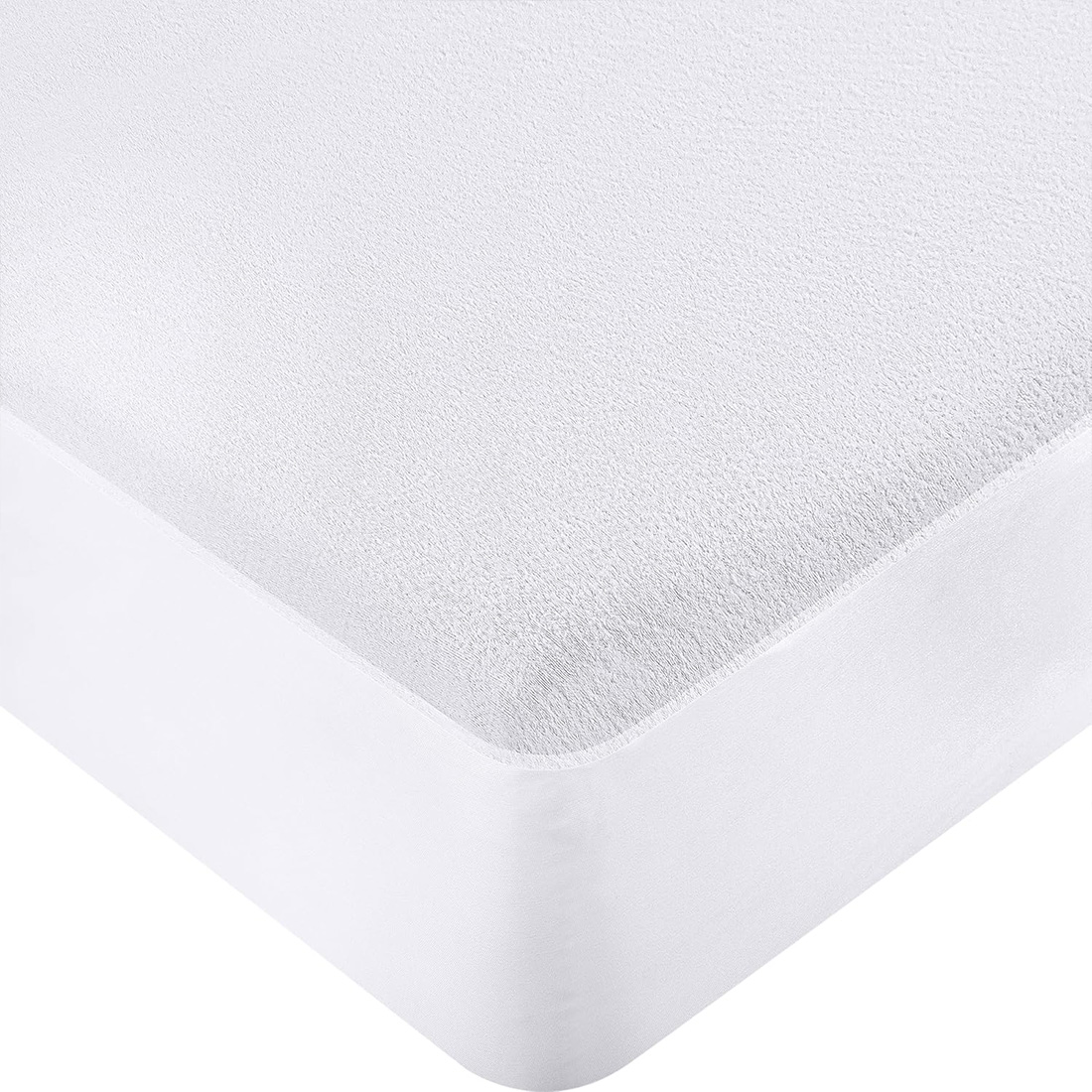 HOMESOL® Protector de colchón impermeable de Rizo 100% Poliéster, Tratamiento Anti ácaros, Transpirable