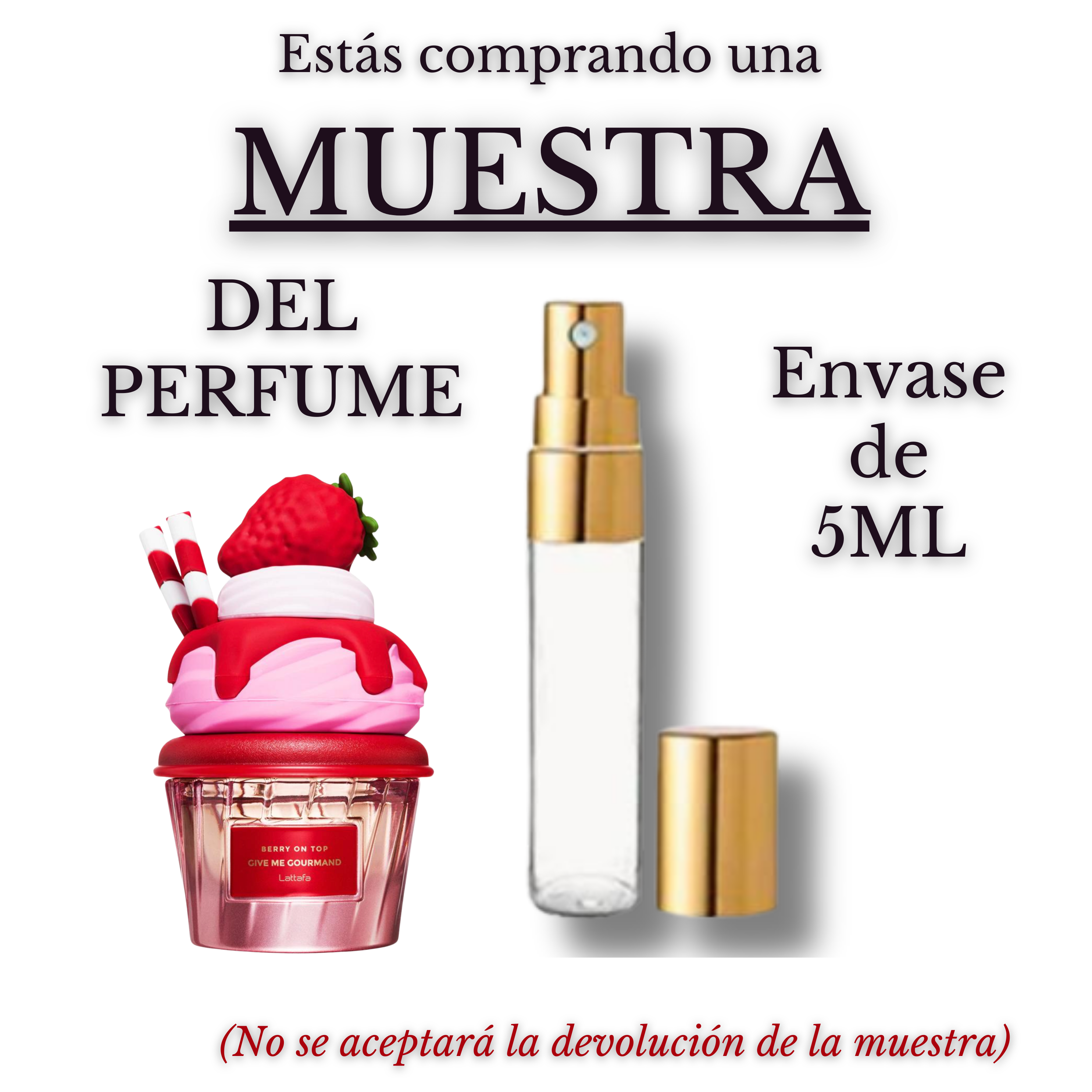 Lattafa Berry on Top (Give Me Gourmand) Eau de Parfum 75 ml – fresa y crema chantilly