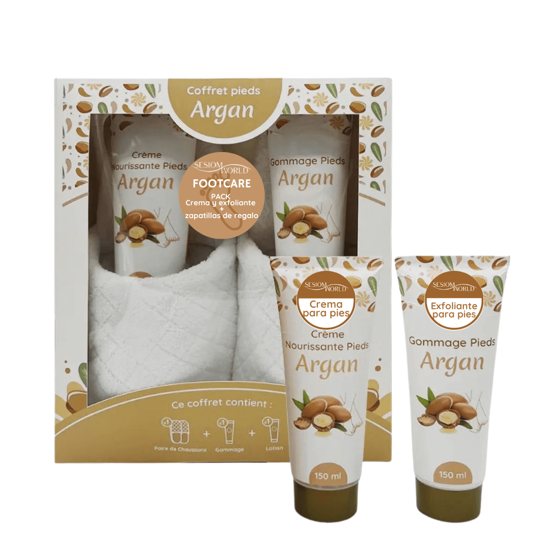 Pack Exfoliante y Crema para Pies 150 ml + Zapatillas de Casa de Regalo – Cuidado Completo y Relajante para Pies Suaves SESIOMWORLD