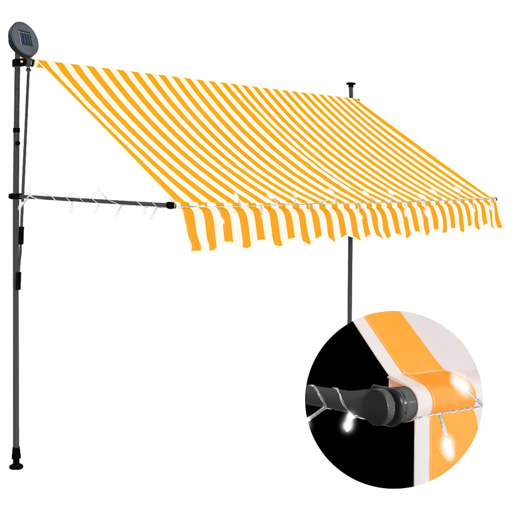 vidaXL Toldo manual retráctil con LED blanco y naranja Multitalle