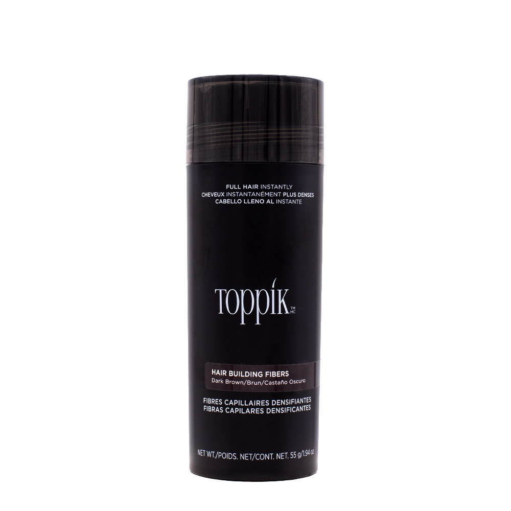 Toppik Hair Fiber Castaño Oscuro 55gr - fibras de queratina