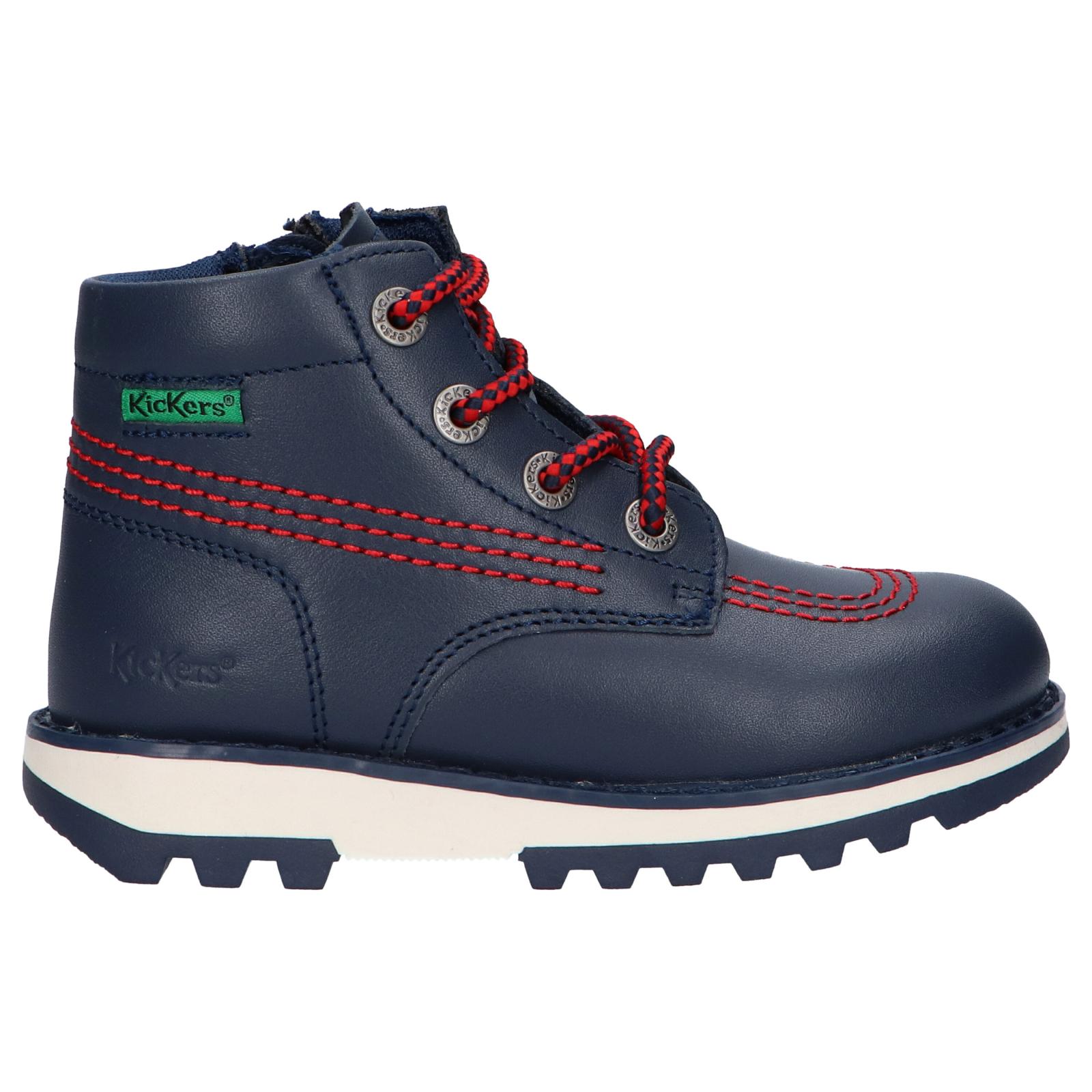 Kickers girl and boy ankle boots 878741 -10 kickrally20 102 marine rouge