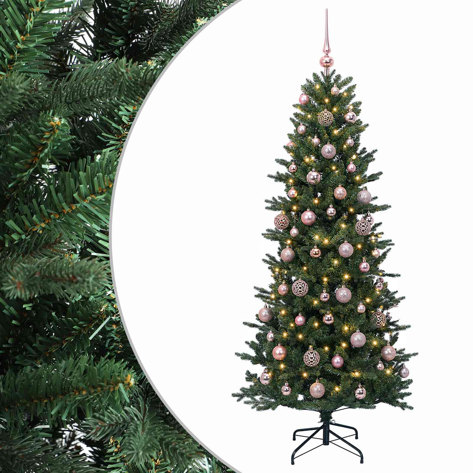 vidaXL Árbol de Navidad artificial con bolas 240 cm 300 LED