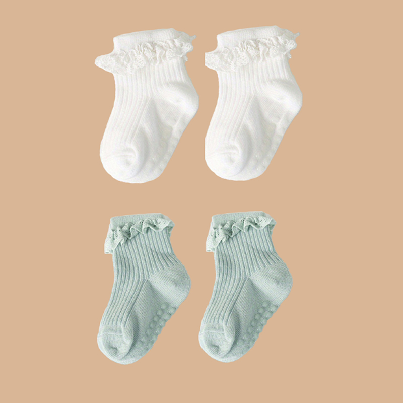TK Calcetines Antideslizantes Para Bebés 0-6 Meses 2 Pares Lencería De Bebé Suéter De Algodón De Calidad Suave Y Cómoda Para Niñas
