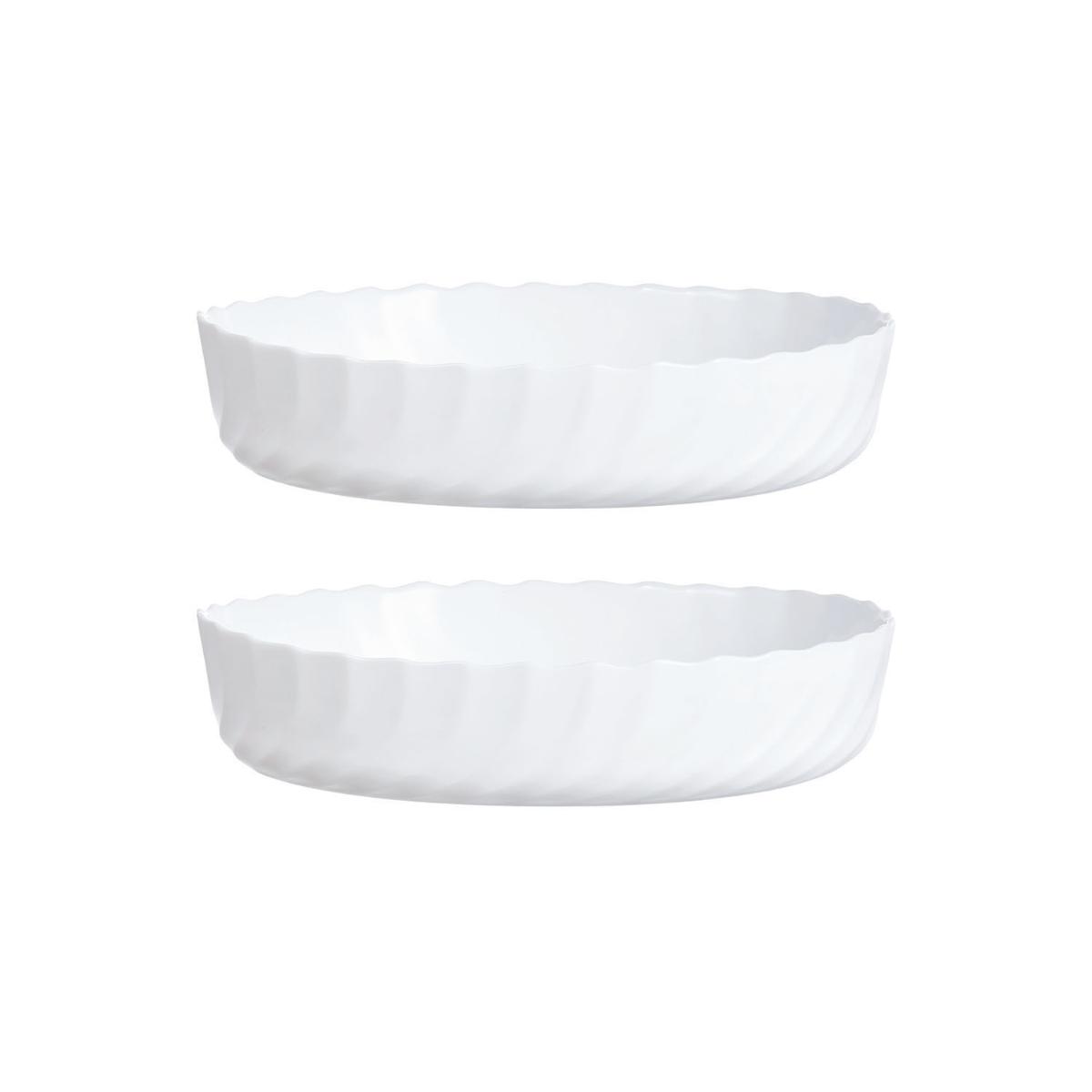 LUMINARC TRIANON 2 Fuente Oval Opal 22x16CM Blanco Brillo Fabricado en Francia Reciclable