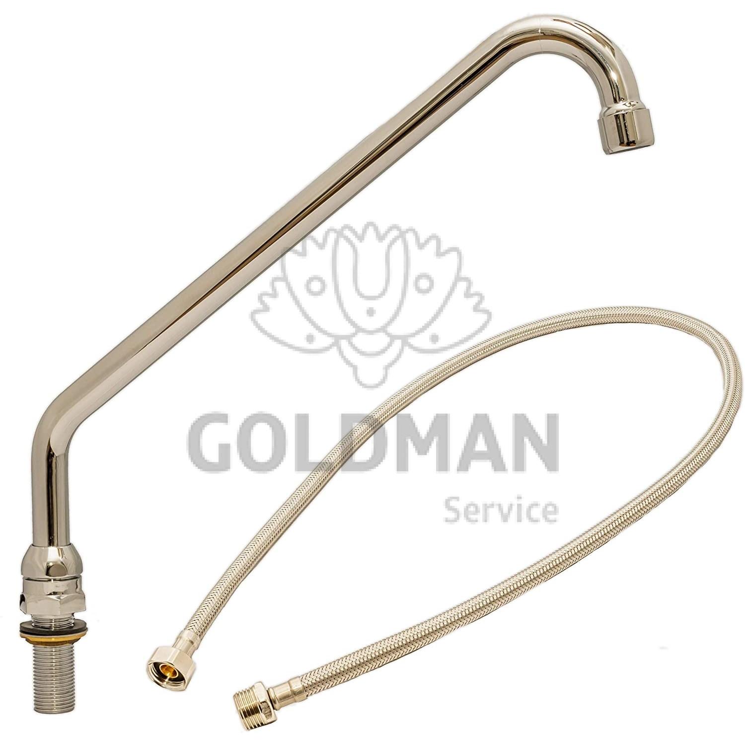 Caño alto vertical giratorio para grifo + Latiguillo 1/2"   GOLDMAN SERVICE