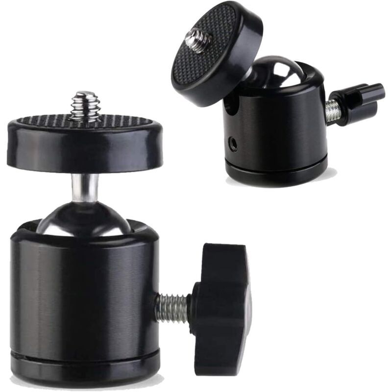 CA Soporte universal para trípode con rótula giratoria de 1/4 de pulgada (paquete de 2), adaptador de base giratoria de 360 grados para cámara DSLR HTC Vive, trípode y monopié.
