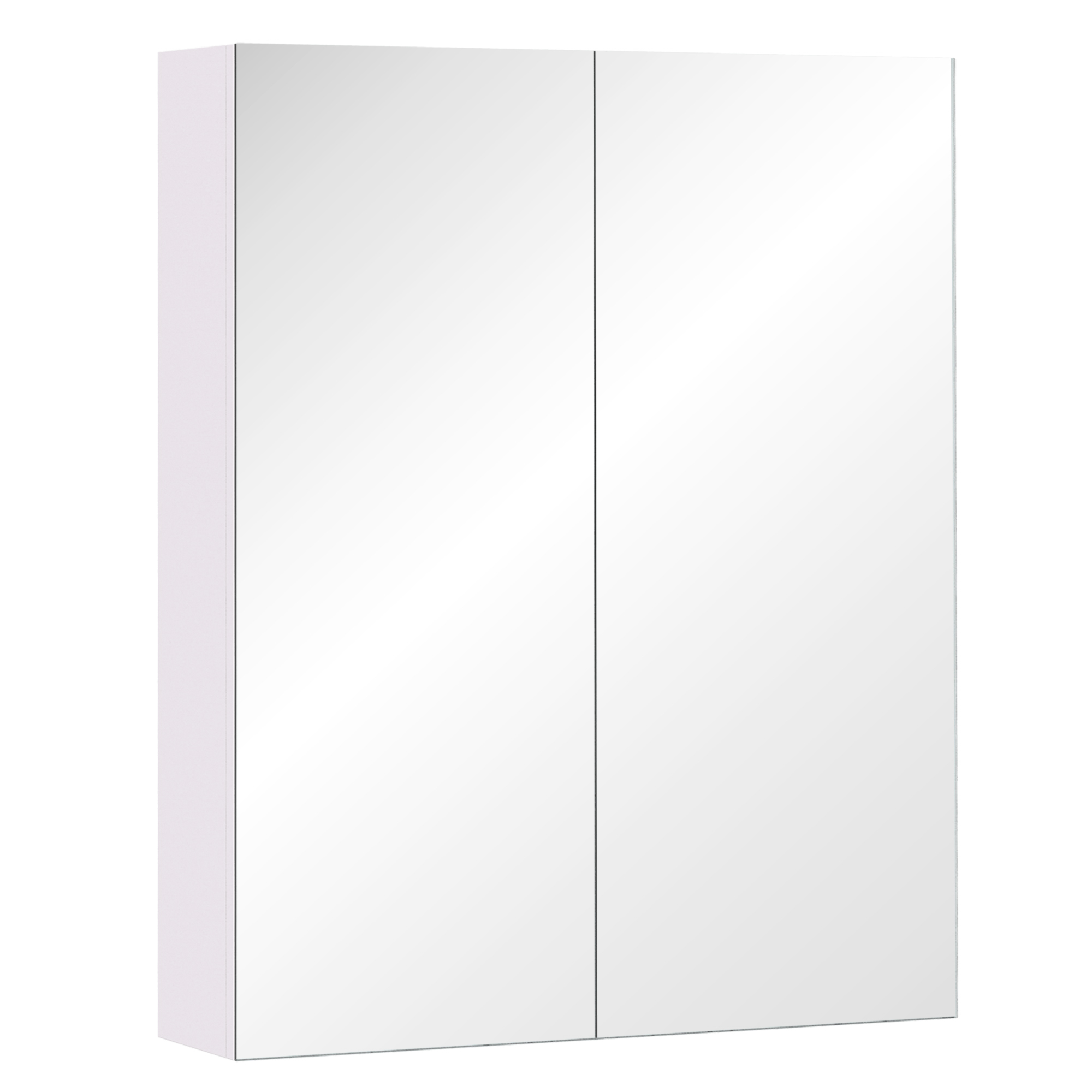 HOMCOM Armario de madera con espejo para baño, puerta de almacenamiento con cierre de amortiguación, MDF blanco
