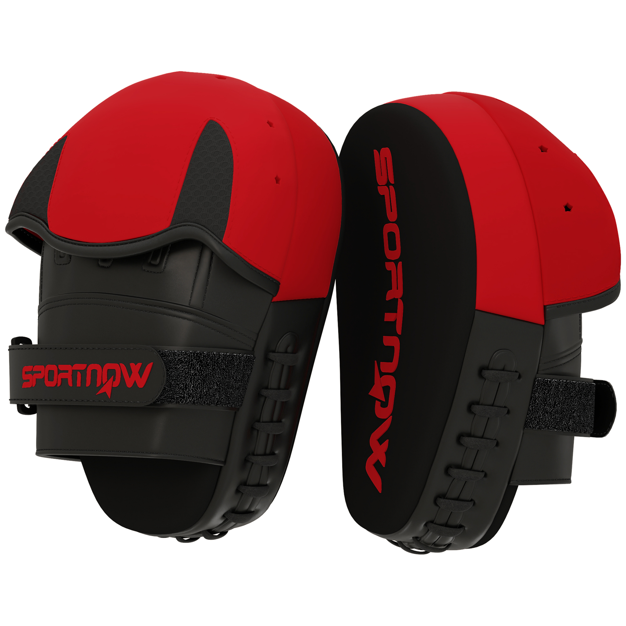 SPORTNOW Manoplas de Boxeo Paos Muay Thai MMA Curvadas para Entrenamiento de Boxeo Boxing Karate Taekwondo Kickboxing Training Almohadilla para Sparring Artes Marciales Rojo