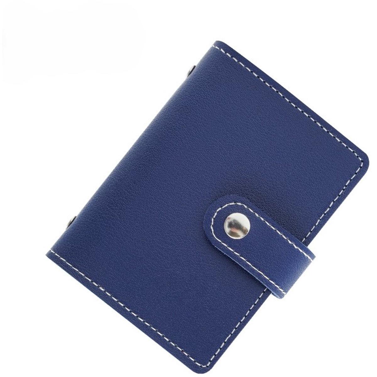 Set van 2 PU lederen kaarthouders, RFID-kaarthouder voor heren, creditcardhouder, creditcardhouder - 26 slots,donkerblauw