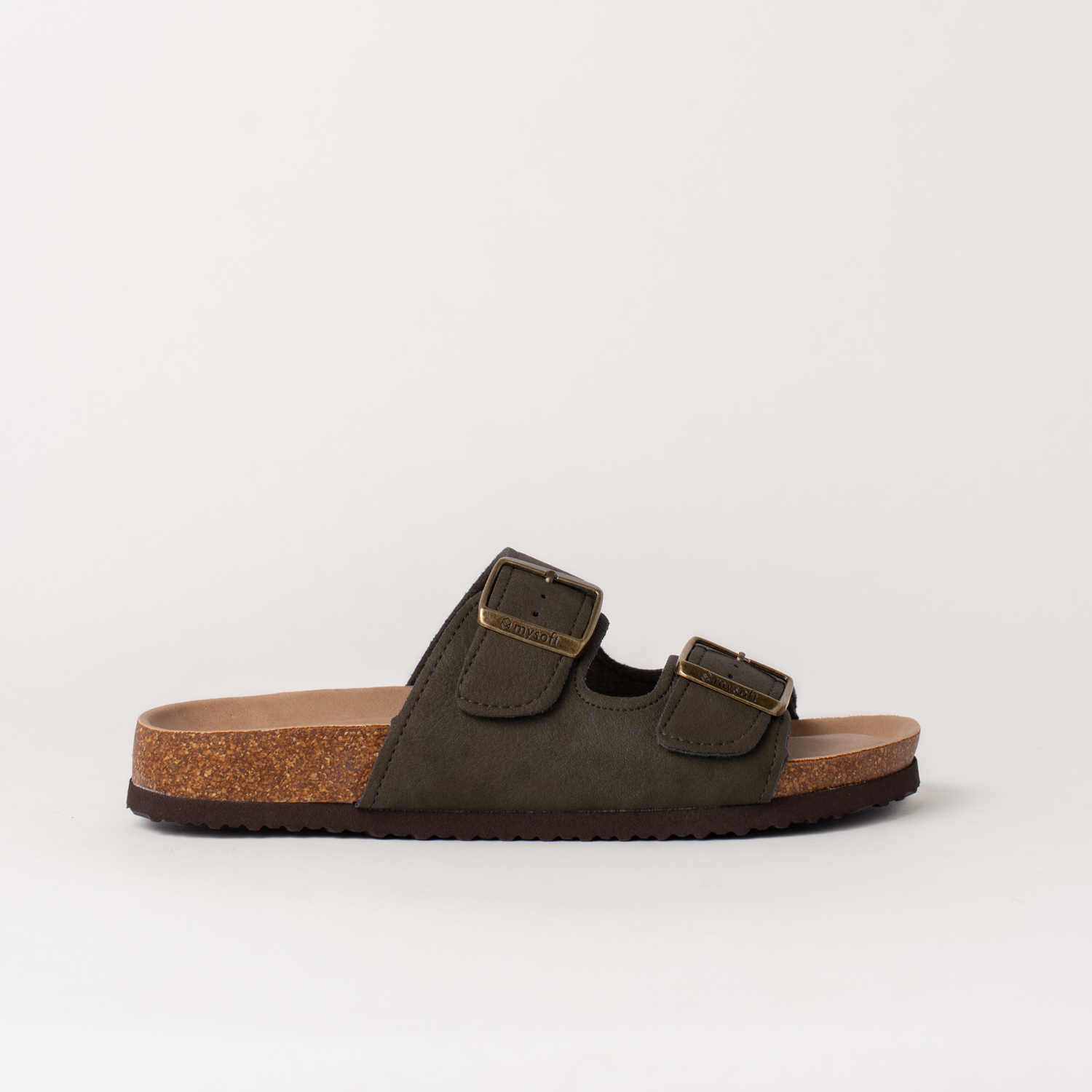 Mysoft 25M075 Sandalias planas de mujer doble hebilla