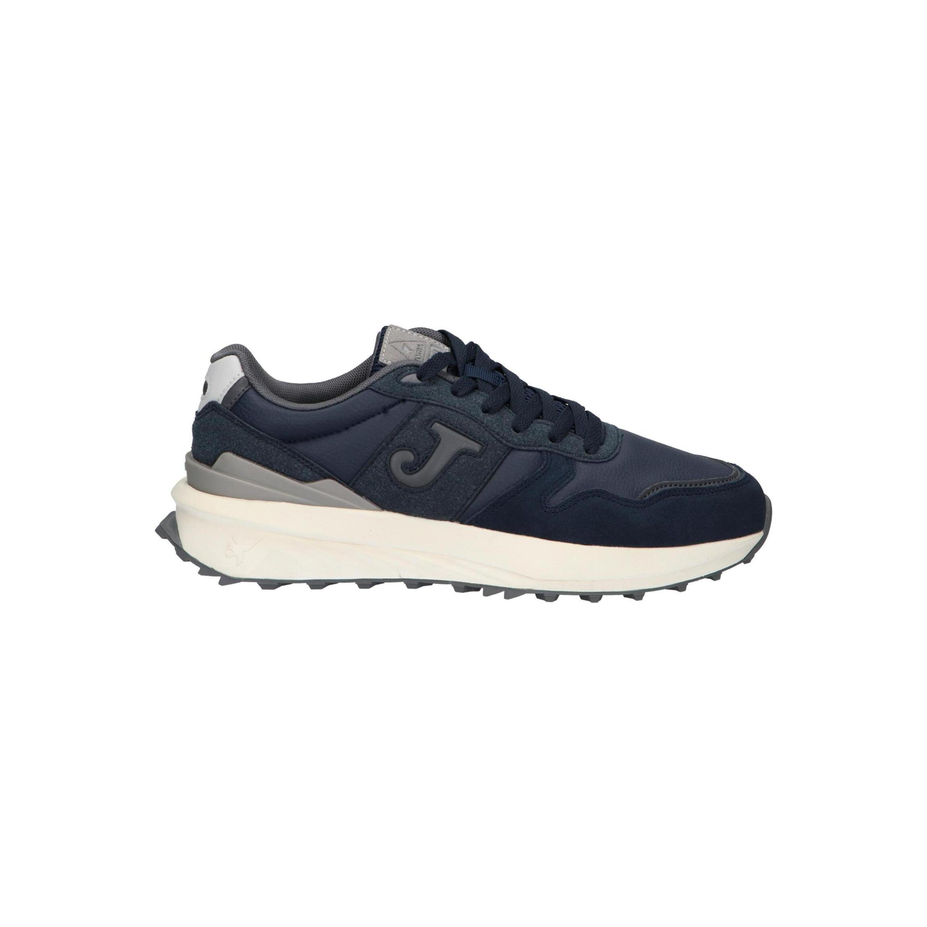Joma men's casual sneakers in blue, lightweight leather with textile lining and rubber sole, anti-slip design for all-season wear, comfortable men's sneakers perfect for walking and sports.