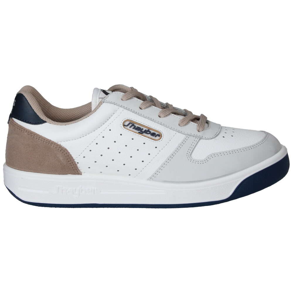 Zapatillas J’hayber Gran Slam - US Open Comfort Fast – Máxima Amortiguación Foam, Piel Premium y Suela Antideslizante. Azul Marino y Beige, Estilo Urbano Made in Spain.