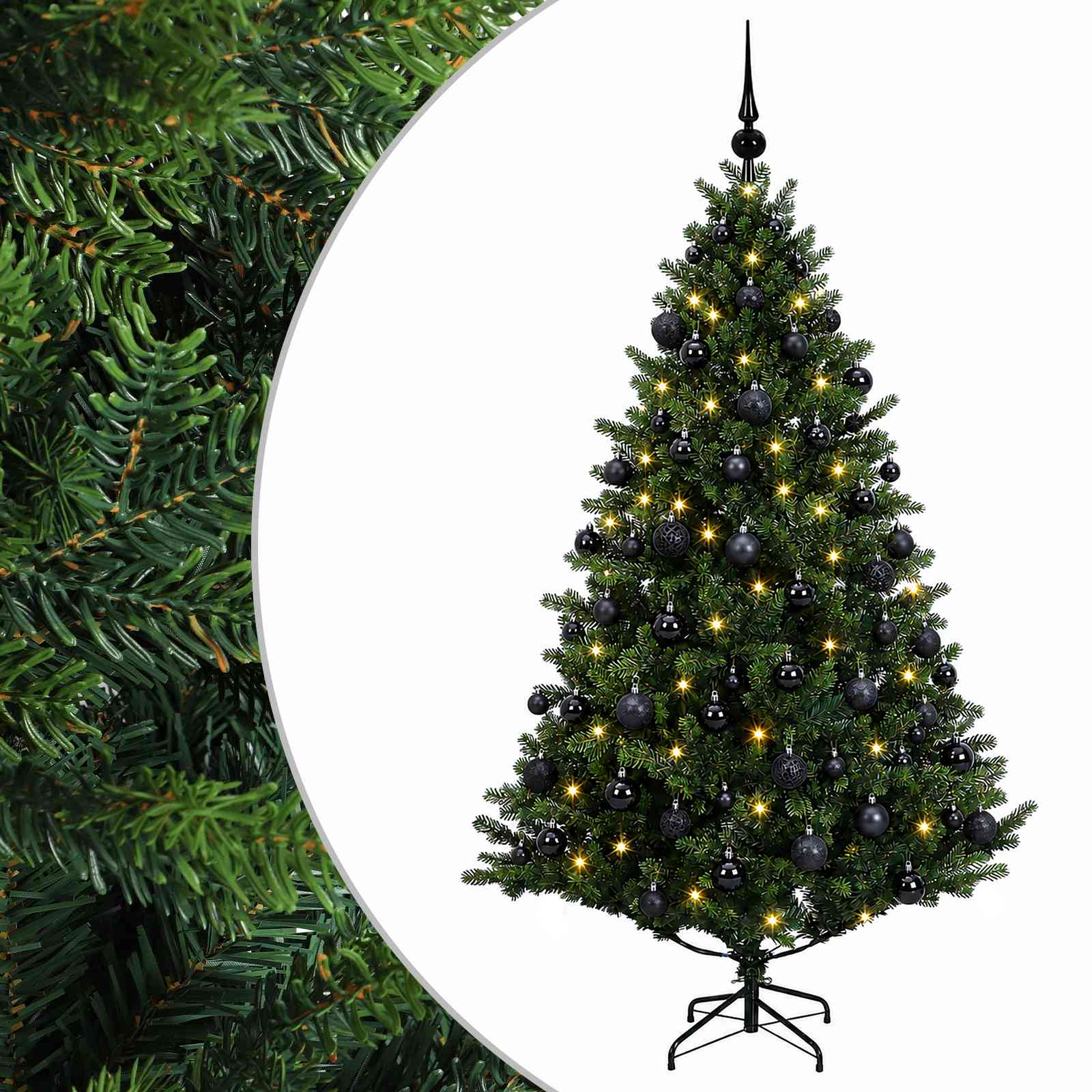 vidaXL Árbol de Navidad Artificial con Adorno 180 cm 300 LED Multicolor