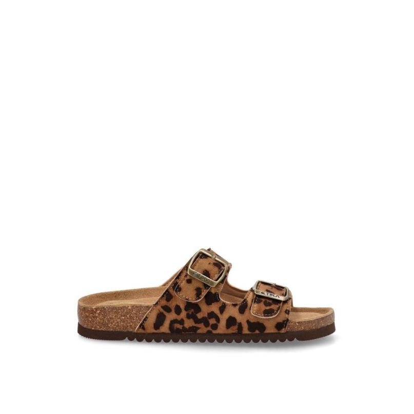 Sandalia Etika - Mujer - Suela Plana - Modelo 10015 - Color Leopardo