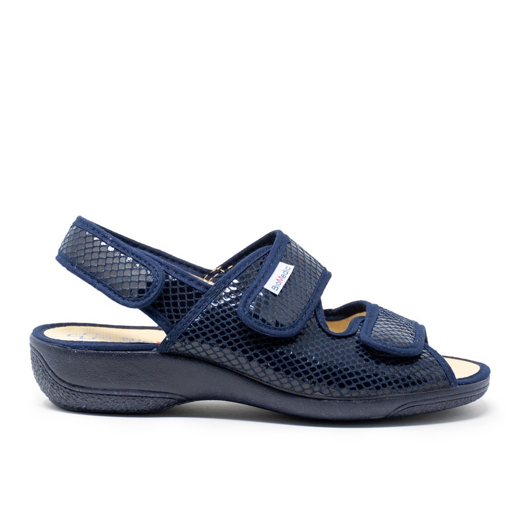 Zapatillas de estar por casa muj CABRERA 5128 SANDALIA DOS VELCROS SERPIENTE MARINO 24758 XLV
