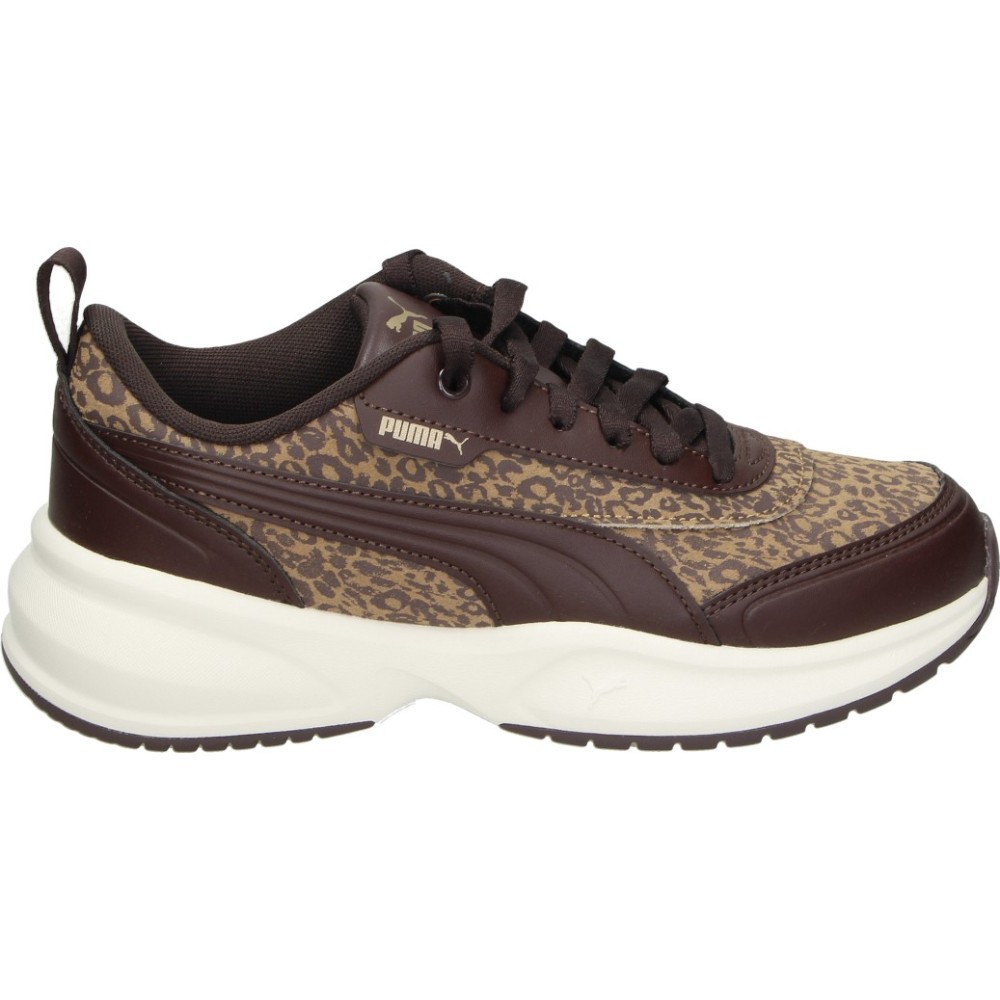 PUMA | Zapatillas Puma Cilia 2 Mode Feline para Mujer – Deportiva Marrón con Animal Print – Estampado Leopardo – Sneakers con Cordones – Plantilla SOFTFOAM+ – Modelo 408225-02