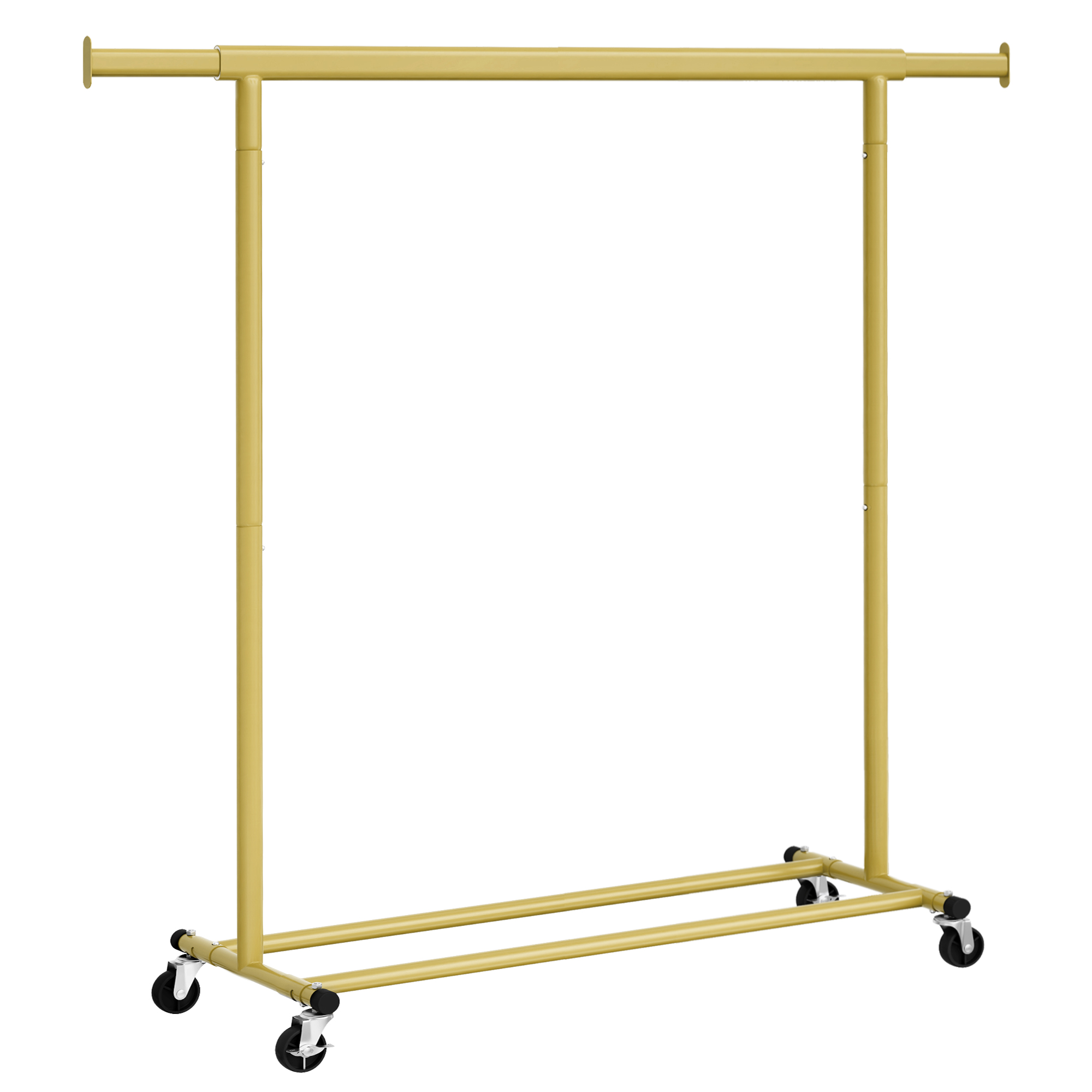 SONGMICS Burro Ropa con Ruedas, Perchero Burro Extensible con Carga Pesada, Capacidad de Carga Máx. de 90 kg, Fácil de Montar, Portátil, Blanco Clásico/Negro/Plata/Oro Pálido/Rosa Jalea/Gris Paloma
