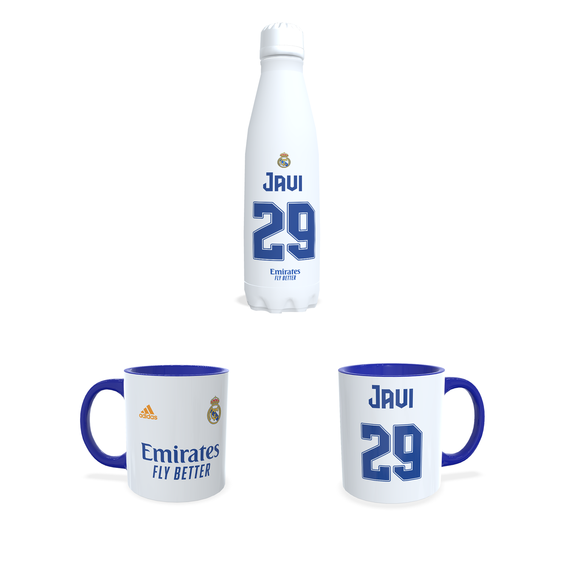 Pack Personalizado Merengue. Con Nombre y Número.Regalo Fans Madridistas.Personalización deportiva.Conecta+y+compra