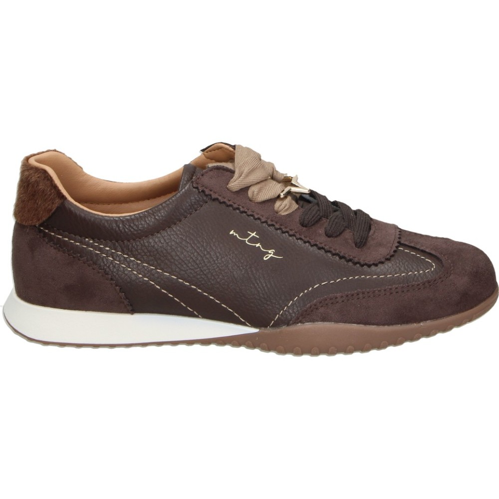 MTNG | Zapato Plano Mustang para Mujer – Zapato Casual Marrón Chocolate con Detalles – Zapatos con Cordones – Estilosos – Cómodos y Versátiles – Modelo 60041