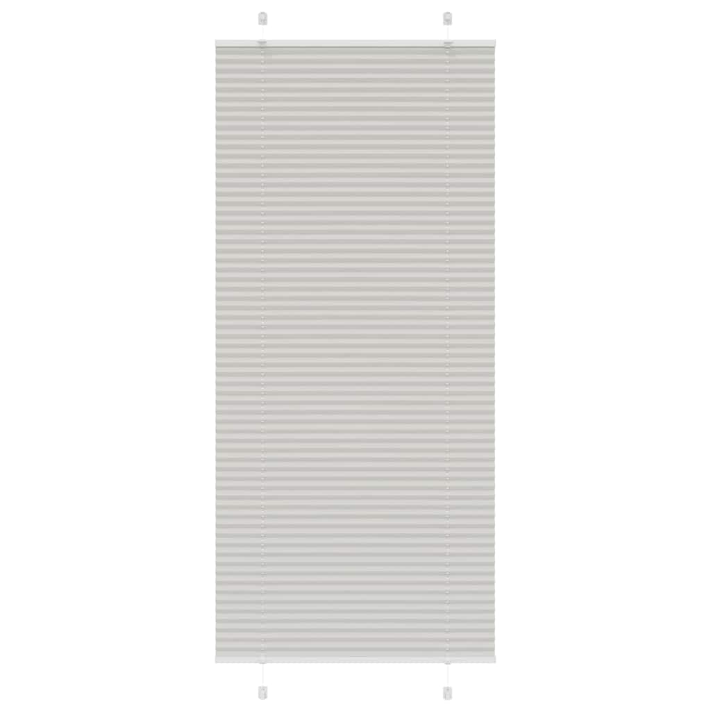 vidaXL Estor Plisado gris claro Tela Poliéster en dimensiones 100x100 cm/100x150 cm/100x200 cm y más | protección solar decorativa para ventanas hogar oficina dormitorio fácil de instalar