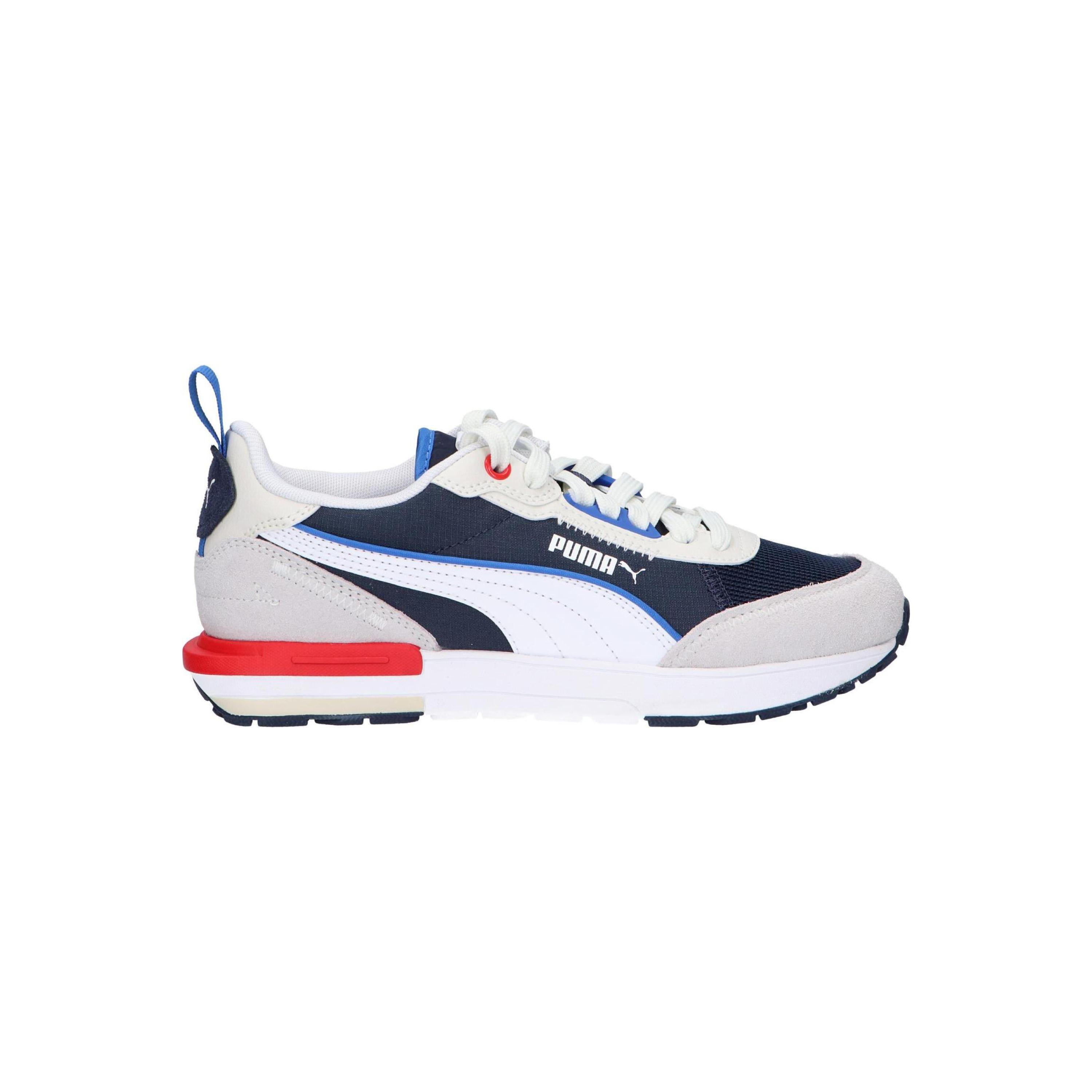Puma Men's Casual Sneakers in Blue, lightweight synthetic leather and canvas, rubber sole, lace-up closure, perfect for outdoor activities and everyday wear, ideal men's sneakers for autumn-winter and spring-summer.