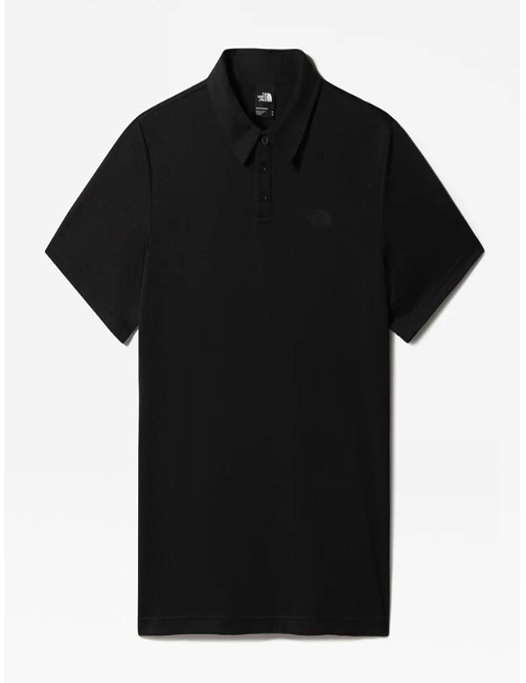 The North Face Polo Negro Hombre Manga Corta Secado Rápido 100% Poliéster