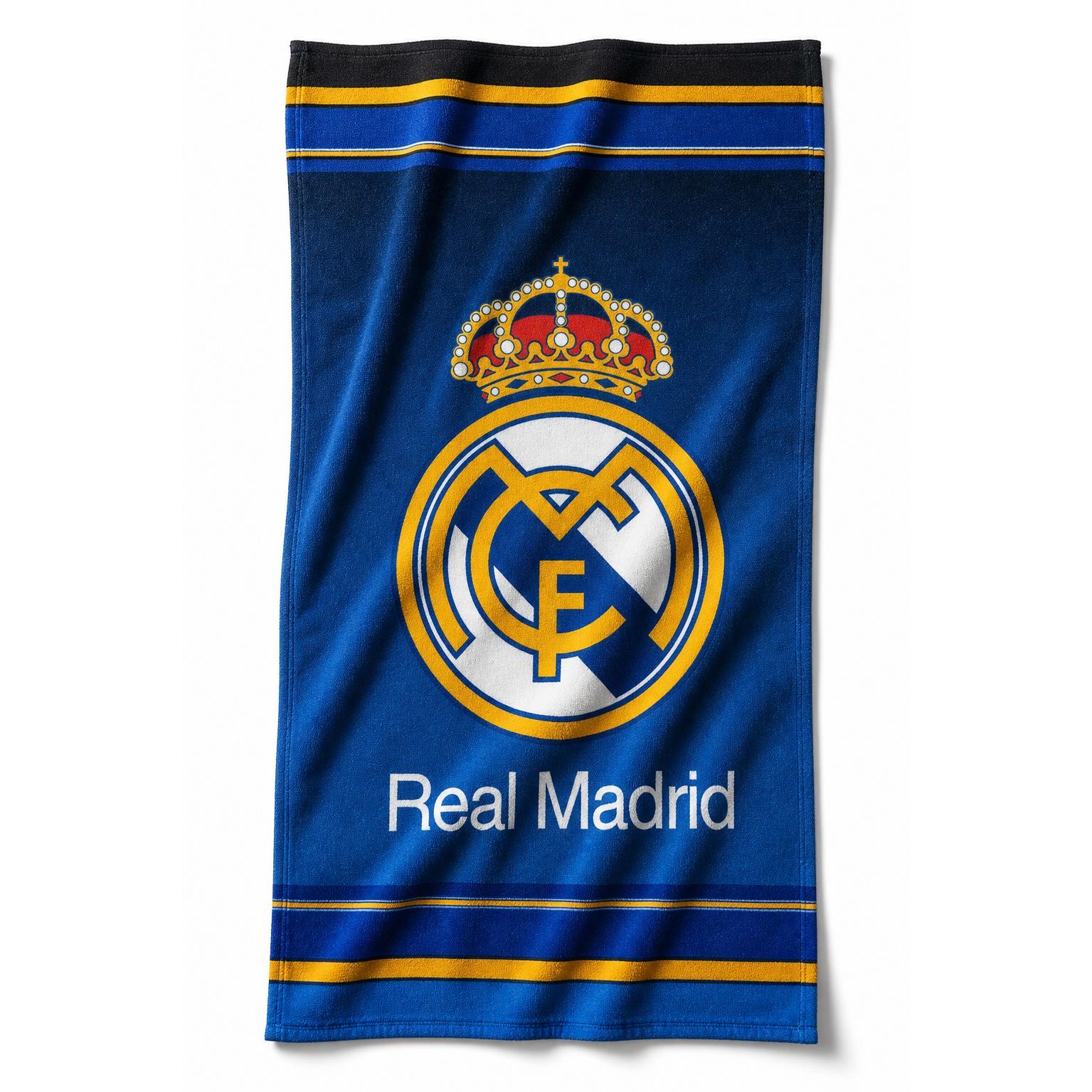 Toalla Real Madrid Azul  140x70 de Poliéster | Toalla Playa y Piscina para Madridistas Asditex textiles sl  ⚽🏆