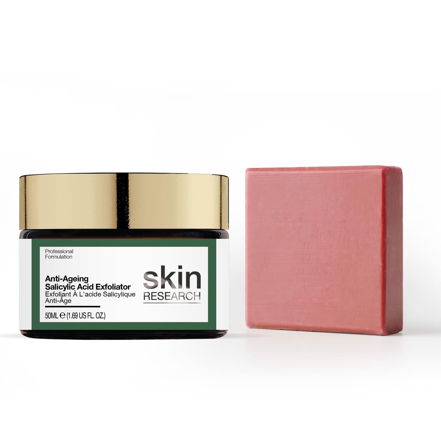 Skin Research Set de Regalo para Mujer – Dúo de Limpieza Suave y Exfoliación con Ácido Hialurónico, Hidratación Intensa para Piel Seca y Deshidratada