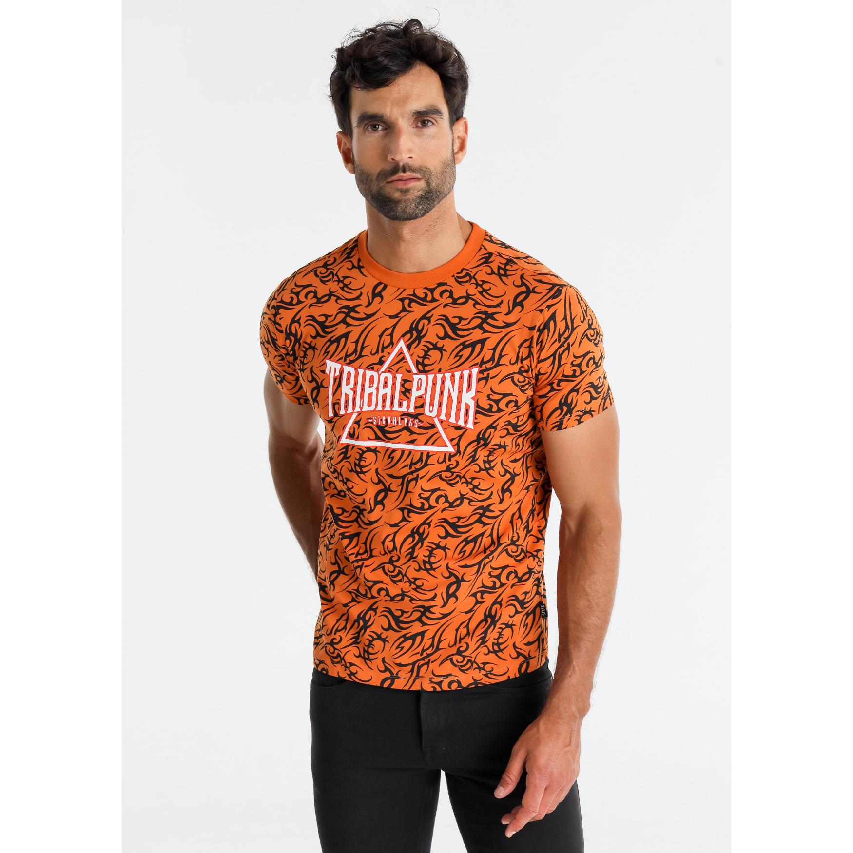 SIX VALVES - Camiseta de manga corta con grafica tribal