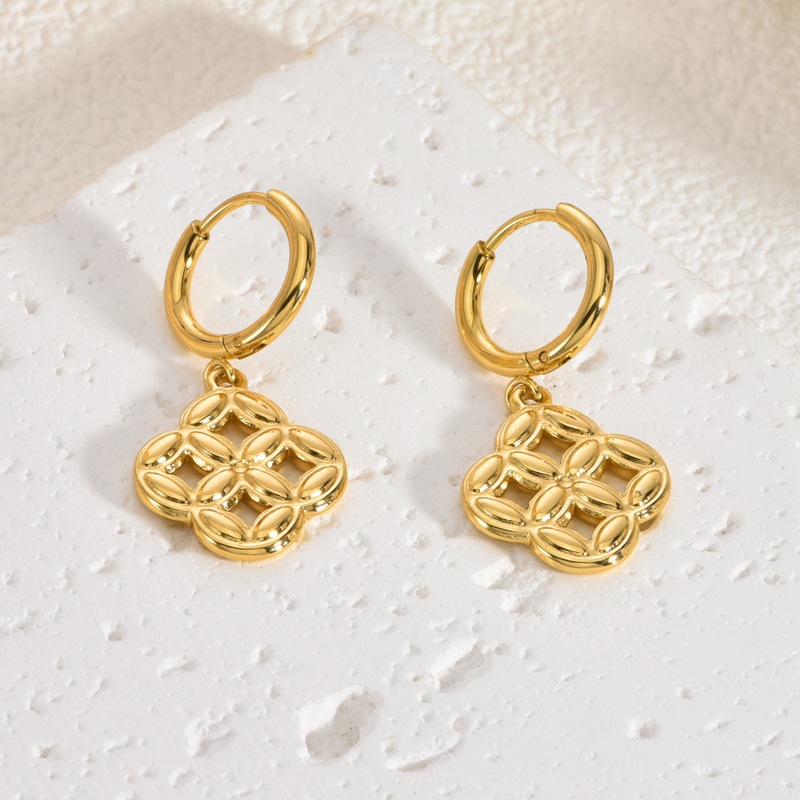 Pendientes elegantes, pendientes de botón de estilo vintage para mujer