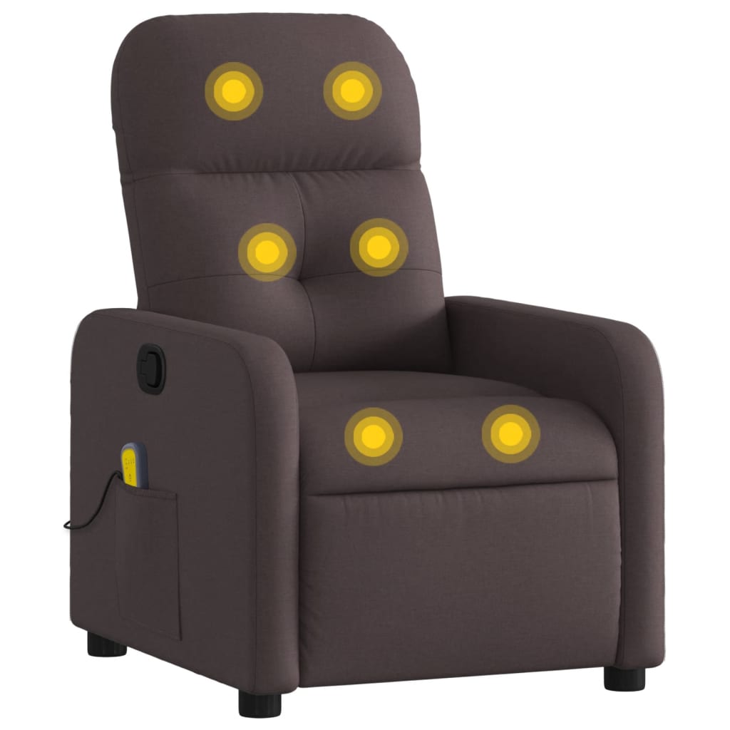 Vidaxl Sillón de Masaje Reclinable de Tela Gris Claro