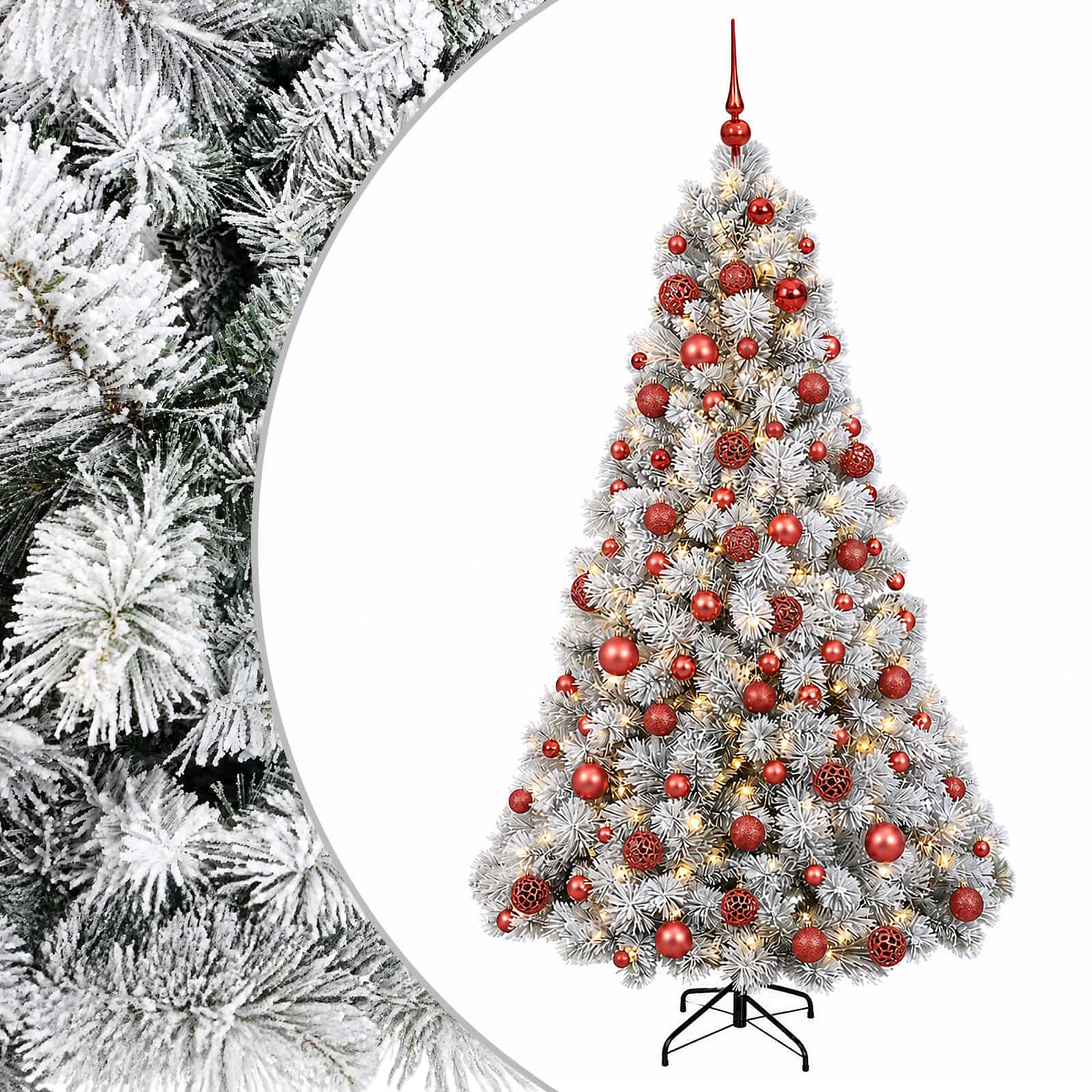 vidaXL Árbol de Navidad artificial con bolas 180 cm 300 LED