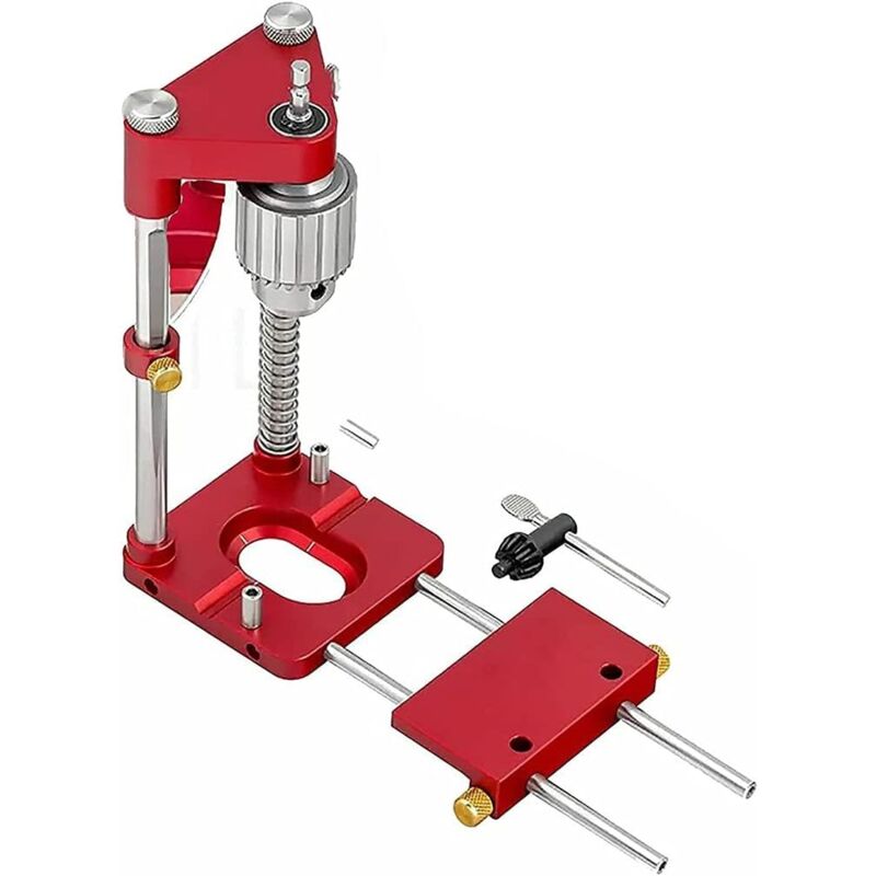 CA Taladro de banco portátil multifuncional con localizador de perforación de alta velocidad y duradero, color rojo