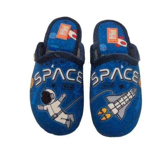 Ralfis - Zapatillas de casa modelo 8560 abiertas para niños, ligeras y cómodas en color azul
