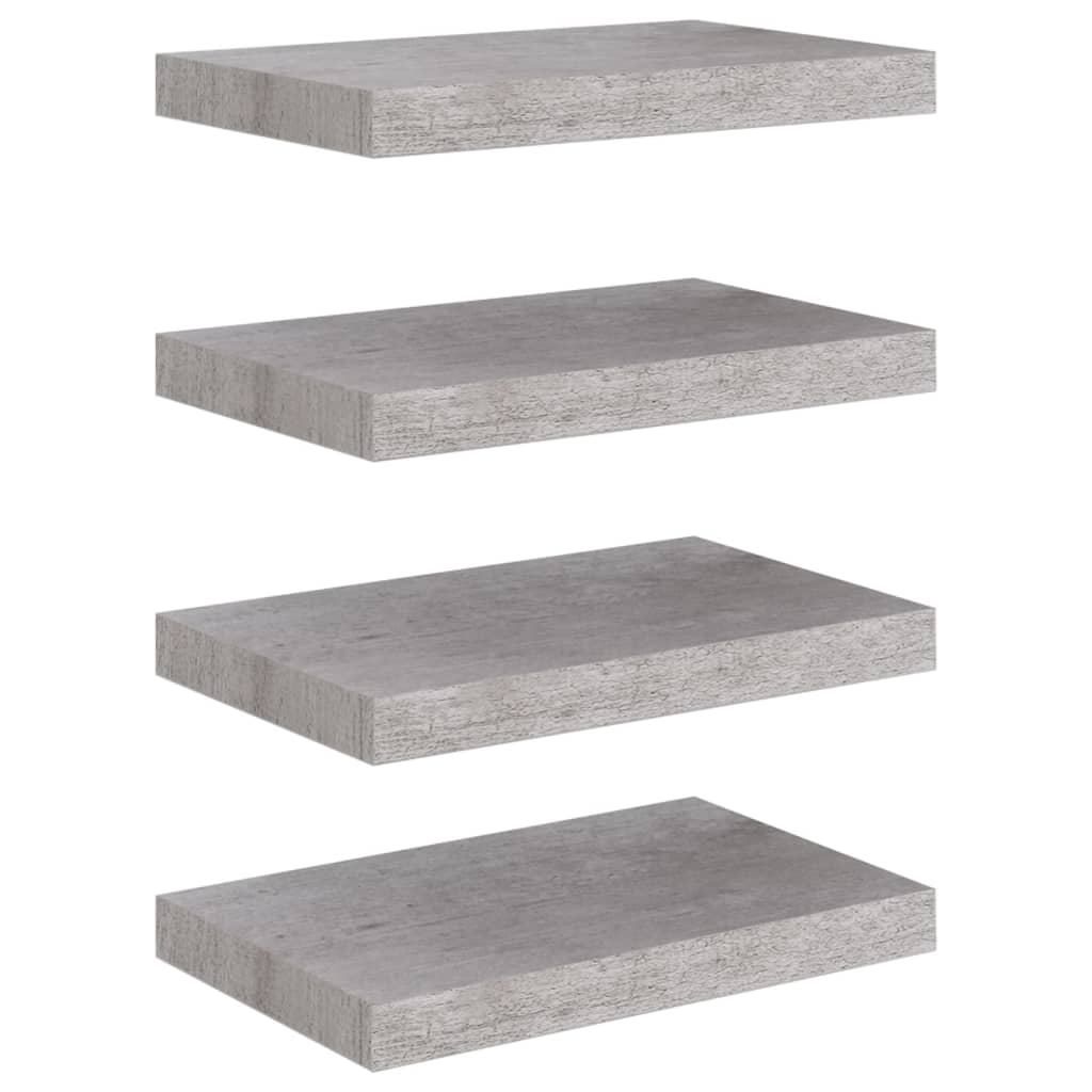 vidaXL Estantes flotantes de pared 4 uds MDF 40x23x3,8 cm Blanco brillante, negro brillante, gris brillante Mueble Almacenaje Estantería para Oficina, Estudio, Dormitorio Estantería/Librería/ mueble de Almacenamiento
