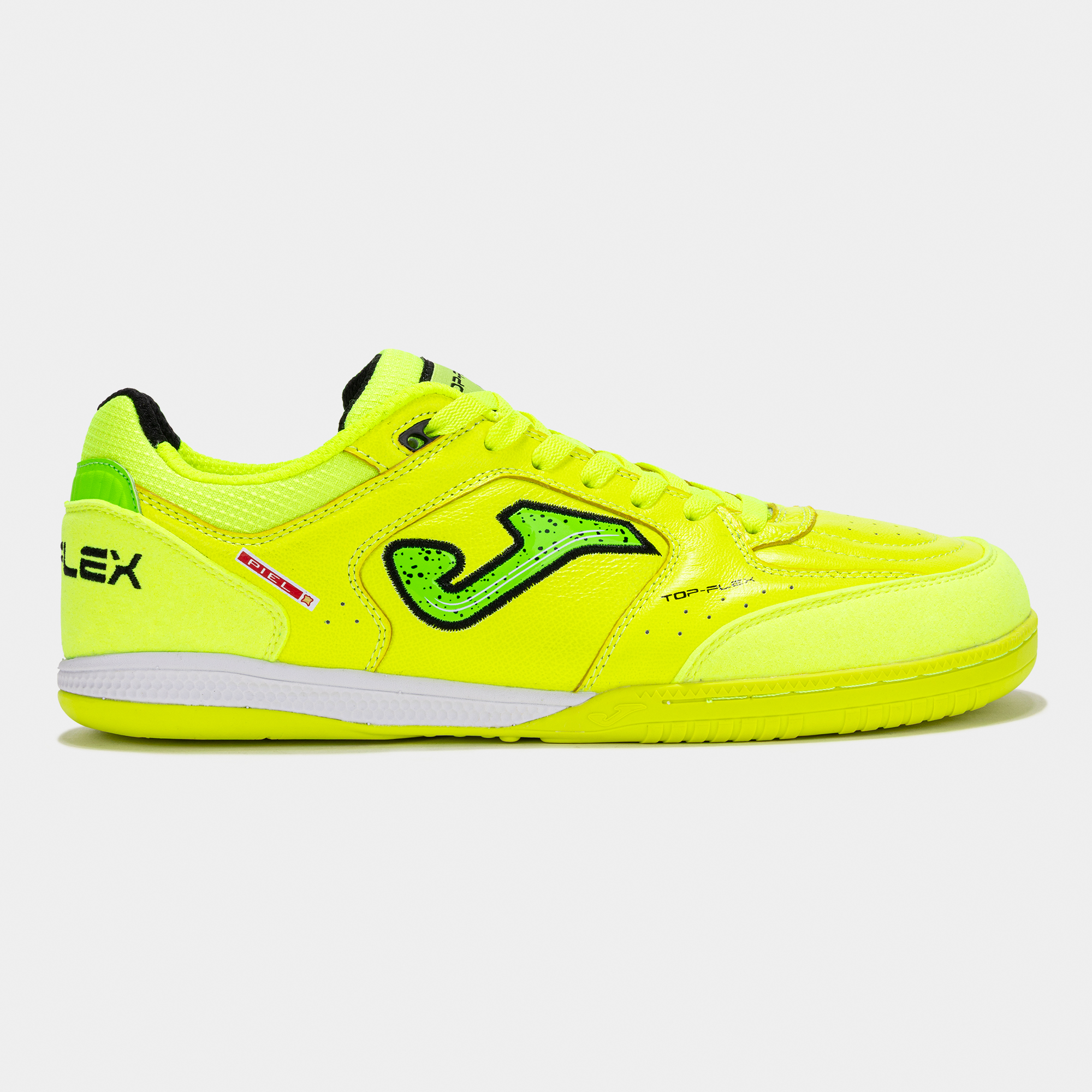 Zapatilla Foot Shape Fútbol Sala Adulto Joma Top Flex 2511 Verde Flúor Flexible